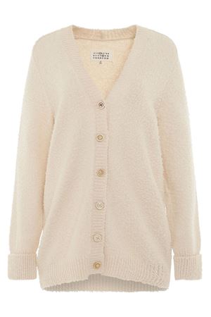 Cardigan in misto cotone bianco avorio MAISON MARGIELA | SI0GP0002S17664101